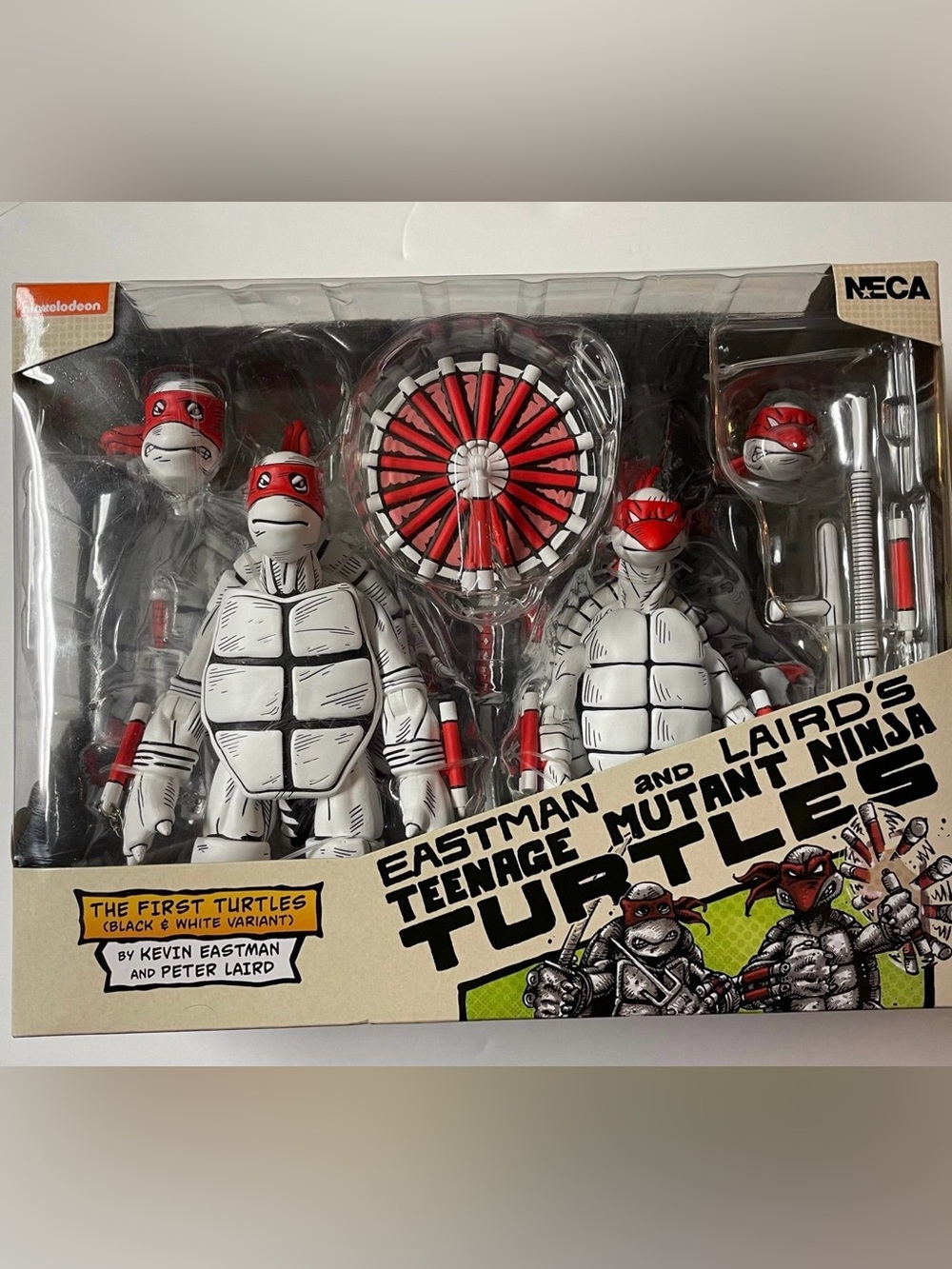NECA Teenage Mutant Ninja Turtles Black and White First Turtles action figures